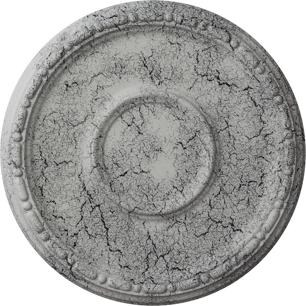 Ekena Millwork Medea Ceiling Medallion (Fits Canopies up to 5 1/2"), 16 1/2"OD x 1 1/2"P, Ultra Pure White Crackle CM16MDUWC - main